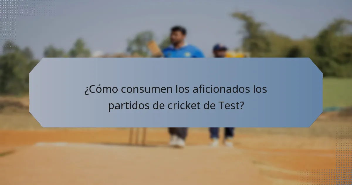 ¿Cómo consumen los aficionados los partidos de cricket de Test?