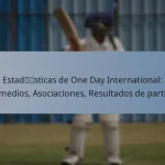 Estadísticas de One Day International: Promedios, Asociaciones, Resultados de partidos