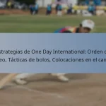 Estrategias de One Day International: Orden de bateo, Tácticas de bolos, Colocaciones en el campo