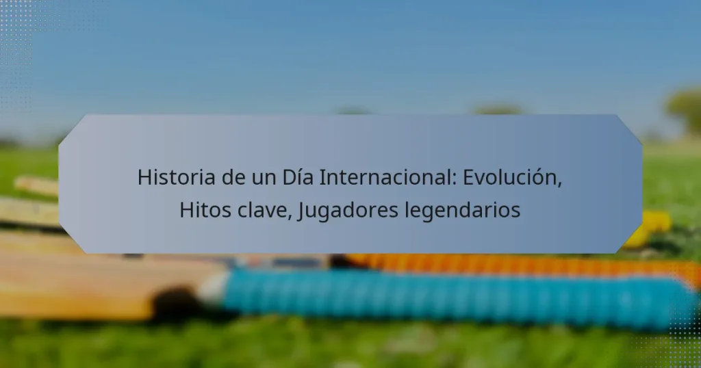 Historia de un Día Internacional: Evolución, Hitos clave, Jugadores legendarios