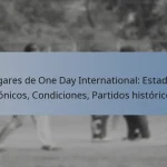 Lugares de One Day International: Estadios icónicos, Condiciones, Partidos históricos
