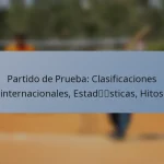 Partido de Prueba: Clasificaciones internacionales, Estadísticas, Hitos