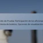 Partido de Prueba: Participación de los aficionados, Venta de boletos, Opciones de visualización