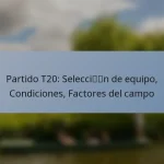 Partido T20: Selección de equipo, Condiciones, Factores del campo
