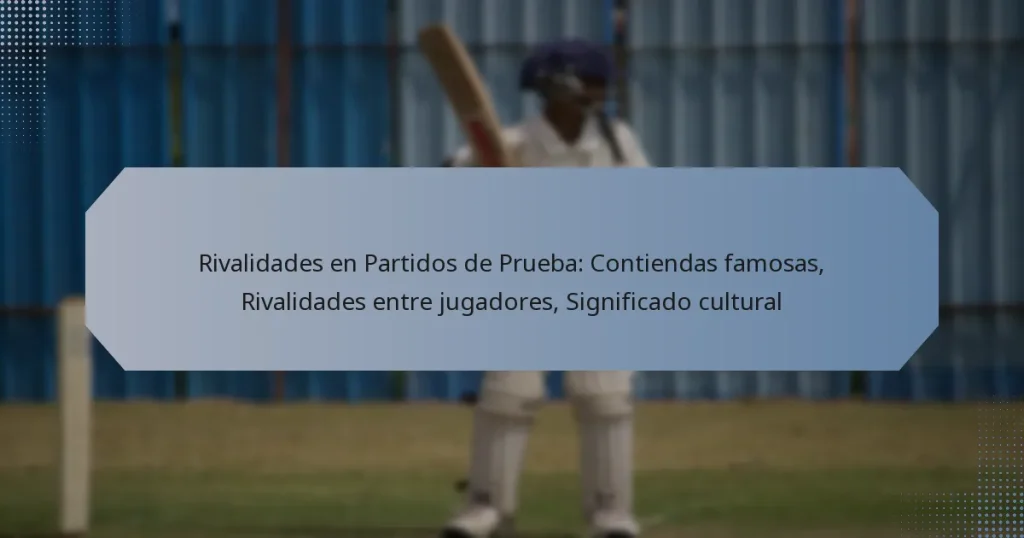 Rivalidades en Partidos de Prueba: Contiendas famosas, Rivalidades entre jugadores, Significado cultural