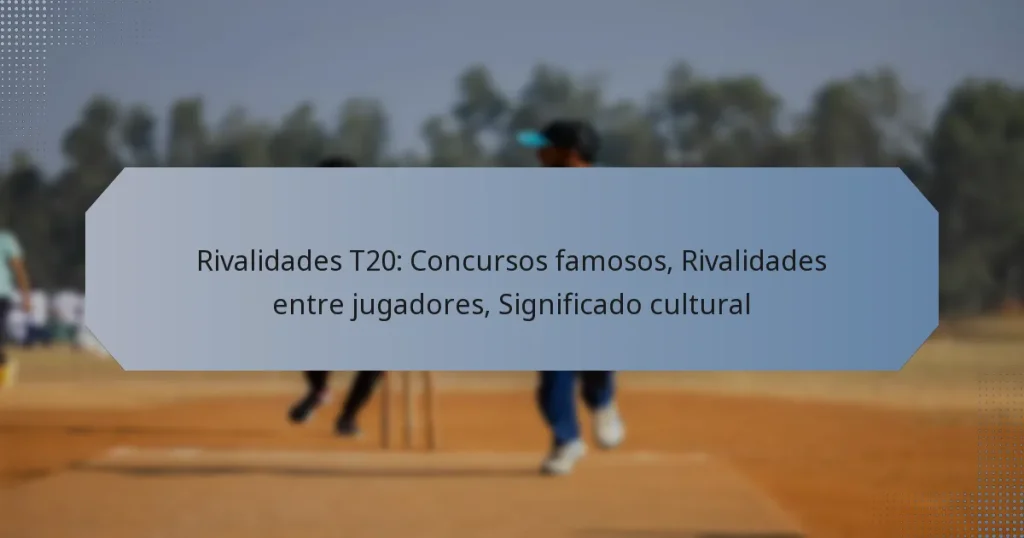 Rivalidades T20: Concursos famosos, Rivalidades entre jugadores, Significado cultural