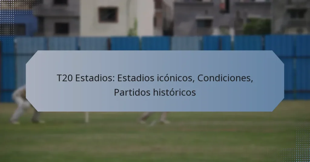 T20 Estadios: Estadios icónicos, Condiciones, Partidos históricos