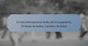 Un Día Internacional: Roles de los jugadores, Órdenes de bateo, Cambios de bolos