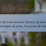 Un Día Internacional: Técnicas de bateo, Estrategias de bolos, Posiciones de fildeo